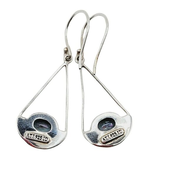 Sterling Silver Womens Bali Mystic Quartz Drop Dangle Earrings Signed ATI 925 ID - Picture 4 of 9